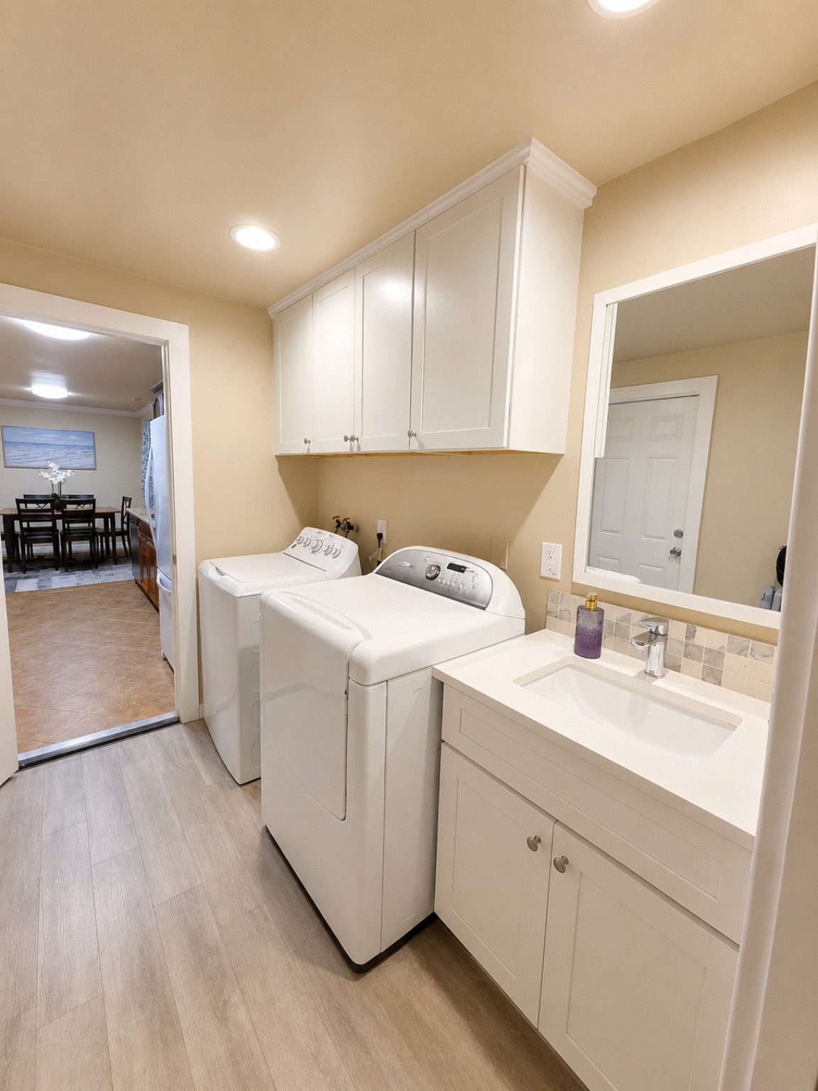 Laundry and vanity area